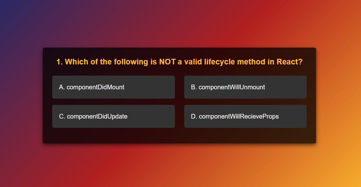 Multiple choice question snippet