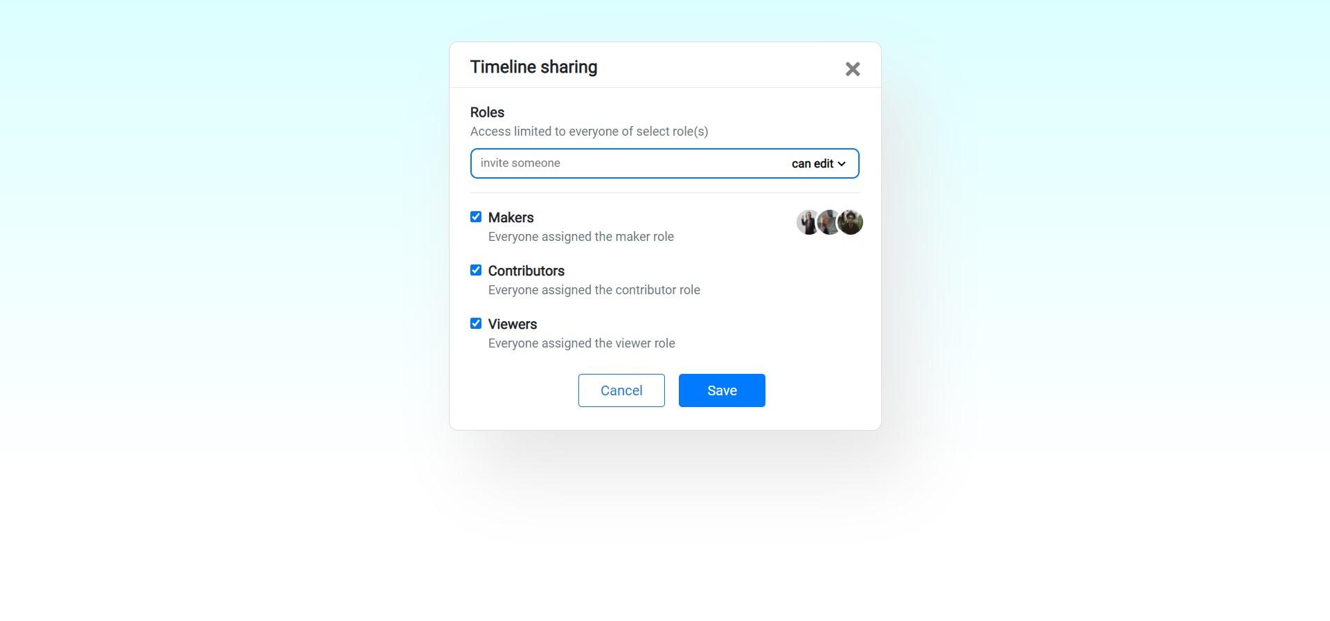 user's timeline list template